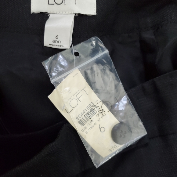 NWT Ann Taylor LOFT Black Linen Pants Wide Leg Lin - Picture 7 of 8